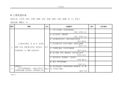 常见急救病例模拟(上消化道出血)