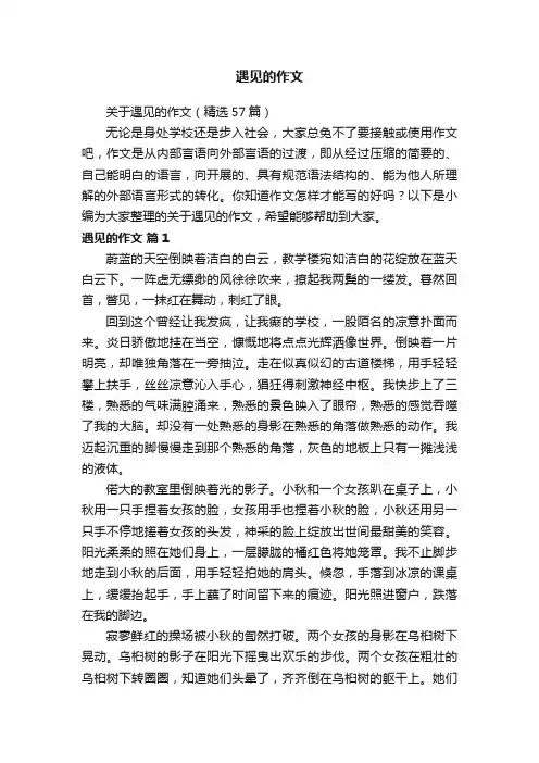 关于遇见的作文（精选57篇）