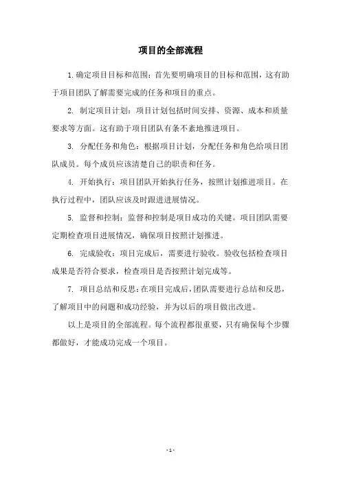 项目的全部流程