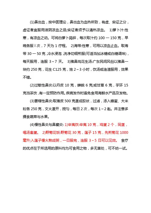 鼻炎小偏方