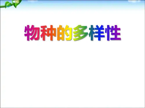 七年级上《物种的多样性》课件浙教版