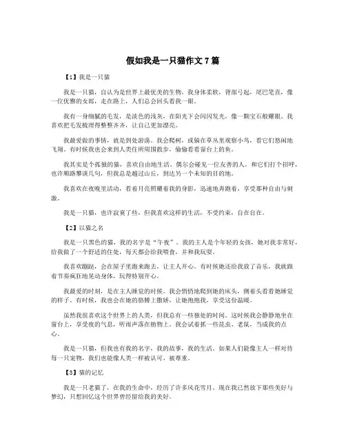 假如我是一只猫作文7篇