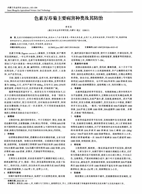 色素万寿菊主要病害种类及其防治