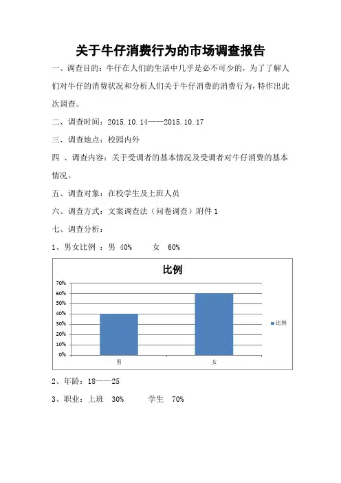 关于牛仔消费行为调查报告