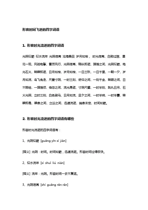 形容时间飞逝的四字词语
