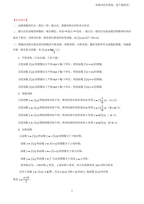 第08讲 函数图像的作法高中数学常见题型解法归纳反馈训练及详细解析
