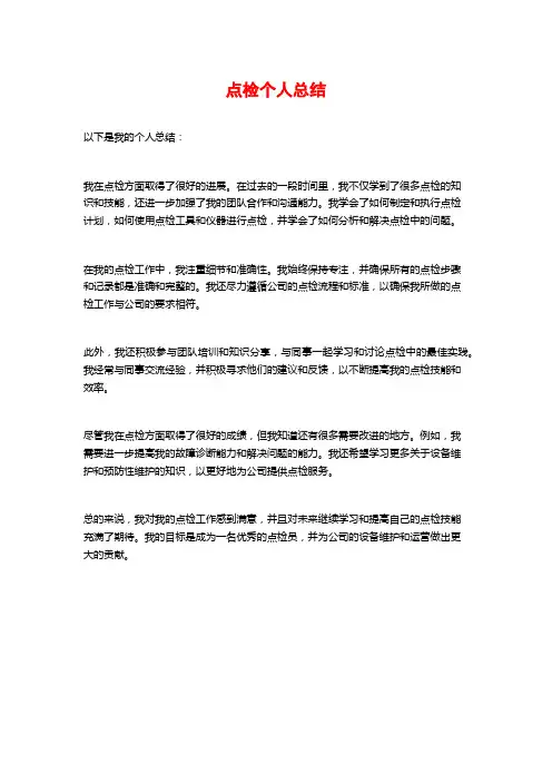 点检个人总结