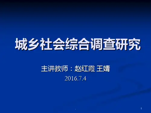 城乡社会综合调查PPT课件