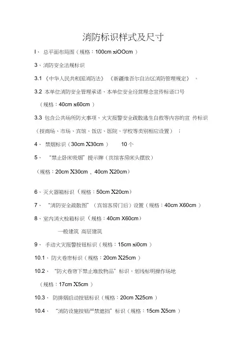 消防标识样式及尺寸