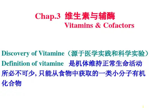 高中生物竞赛： 维生素与辅酶课件