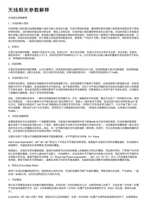 天线相关参数解释