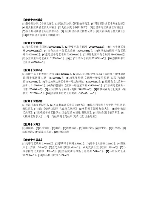 世界十大沙漠