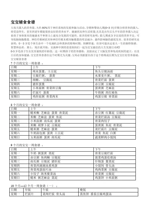 宝宝辅食食谱