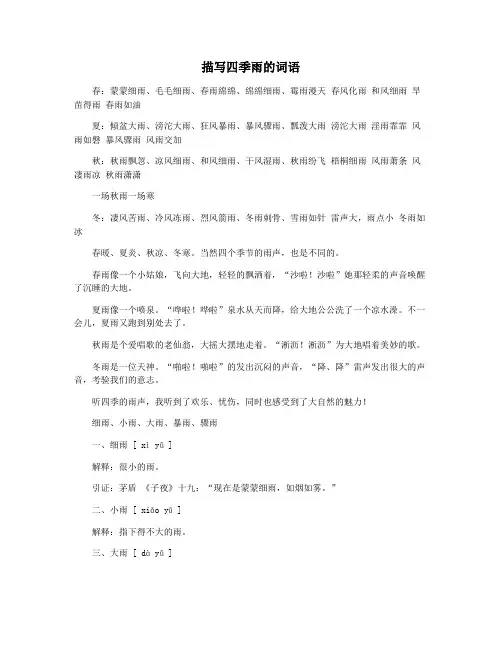 描写四季雨的词语