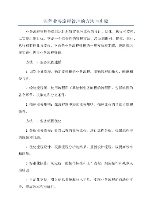 流程业务流程管理的方法与步骤