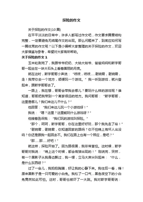 关于探险的作文（10篇）