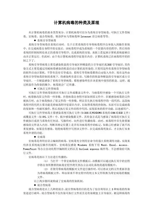 计算机病毒的种类及原理