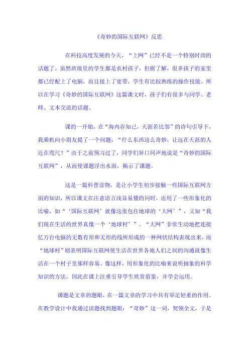 19、奇妙的国际互联网 反思6