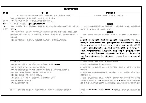 酒店前台标准操作流程