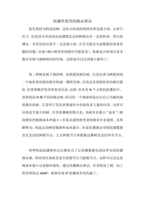 组播所使用的路由算法