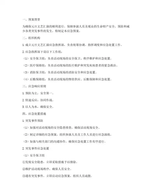 元旦文艺汇演应急预案