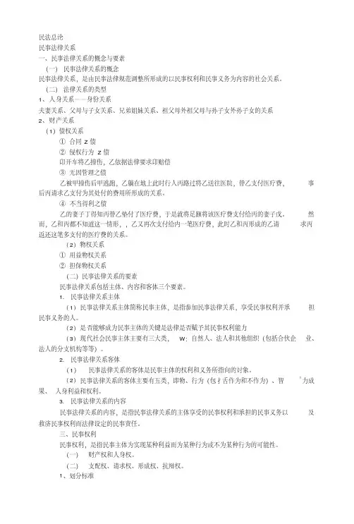 《民法总论期末复习资料》民法总论.doc