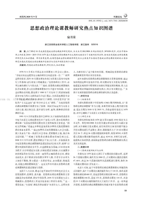 思想政治理论课教师研究热点知识图谱