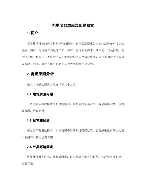 充电宝自燃应急处置预案
