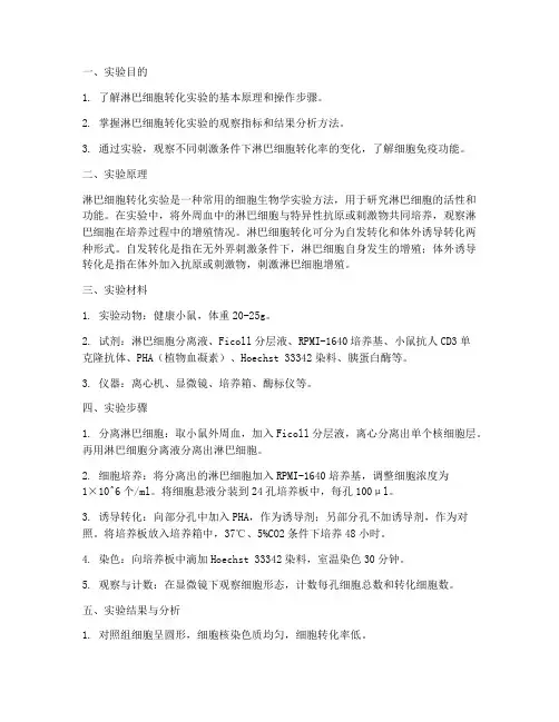 细胞转化实验实验报告