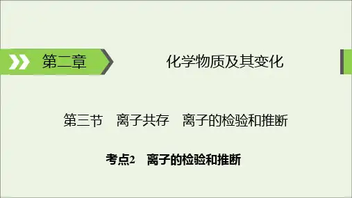 2020高考化学大一轮复习第二章化学物质及其变化第3节考点2离子的检验和推断课件