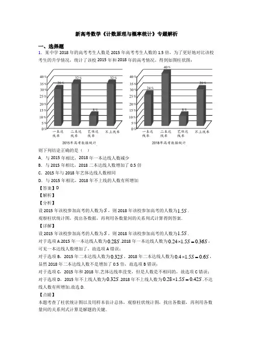 高考数学压轴专题2020-2021备战高考《计数原理与概率统计》知识点总复习有答案