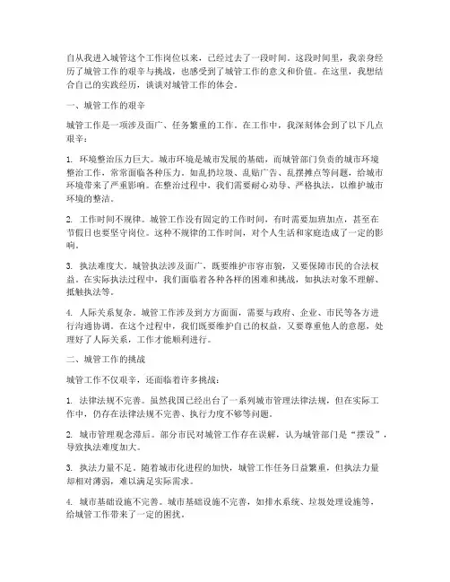 城管工作实践体会
