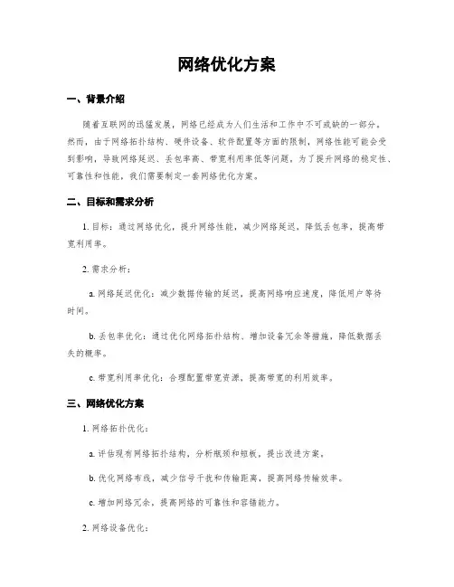 网络优化方案