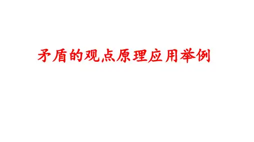 矛盾观原理应用举例 课件-高考政治一轮复习统编版必修四哲学与文化