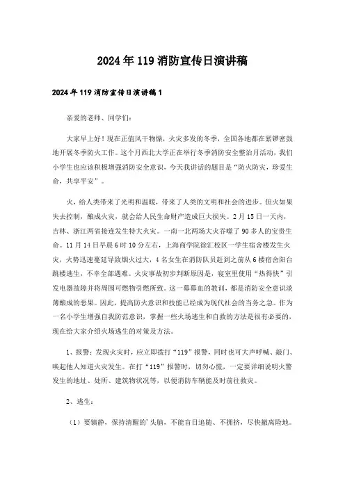 2024年119消防宣传日演讲稿_1