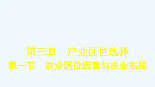 2020_2021学年新教材高中地理第三章产业区位选择第一节农业区位因素与农业布局课件湘教版必修第二
