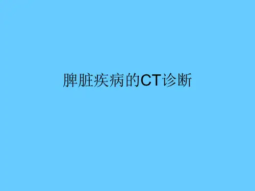 脾脏疾病的CT诊断