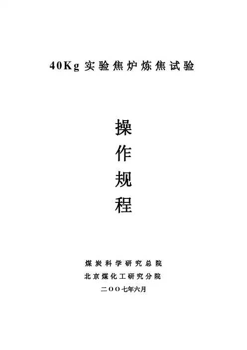 小焦炉试验操作规程 