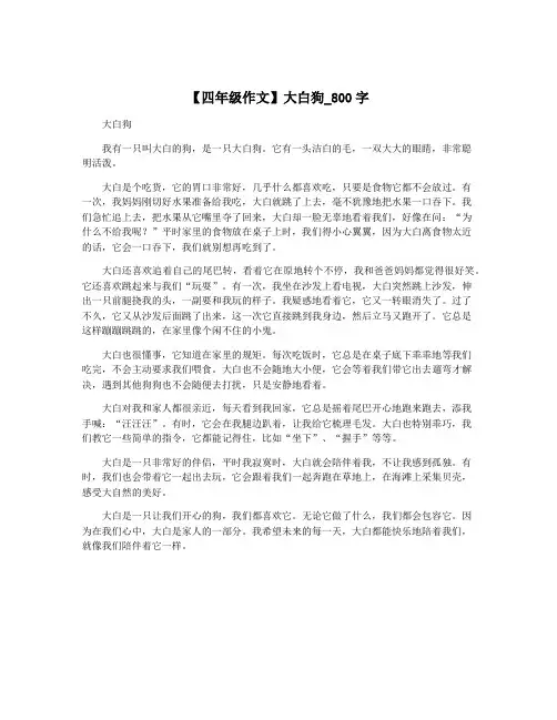 【四年级作文】大白狗_800字