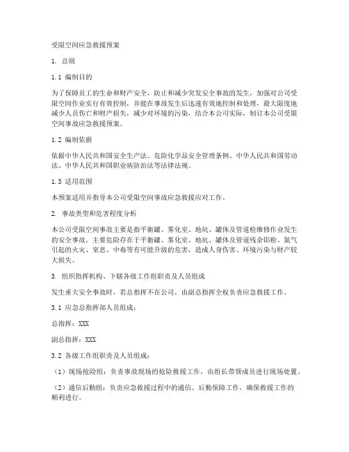 受限空间应急救援预案