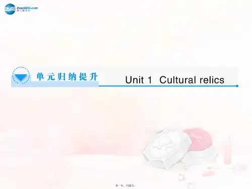 高中英语 Unit 1 Cultural relics单元归纳提升课件 新人教版必修2