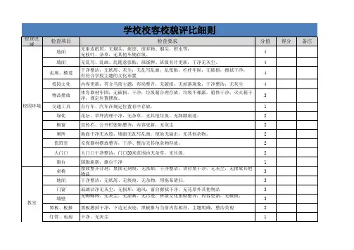 学校卫生检查评分细则表