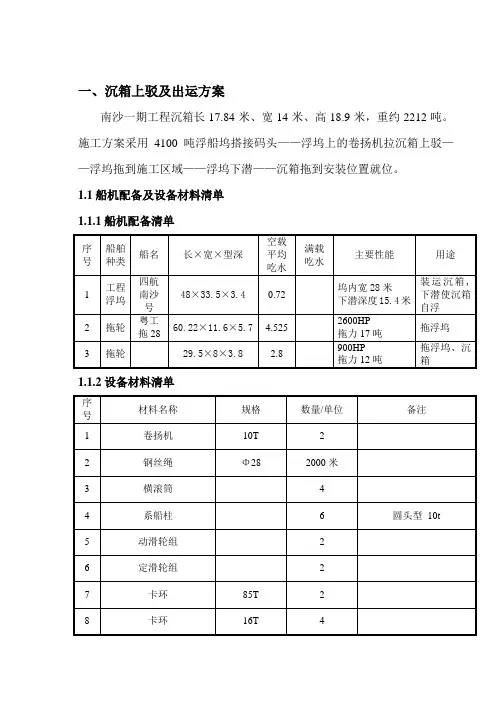 沉箱安装(典型施工方案)