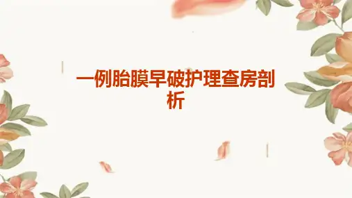 一例胎膜早破护理查房剖析