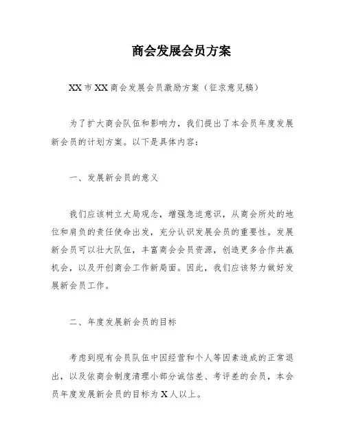 商会发展会员方案