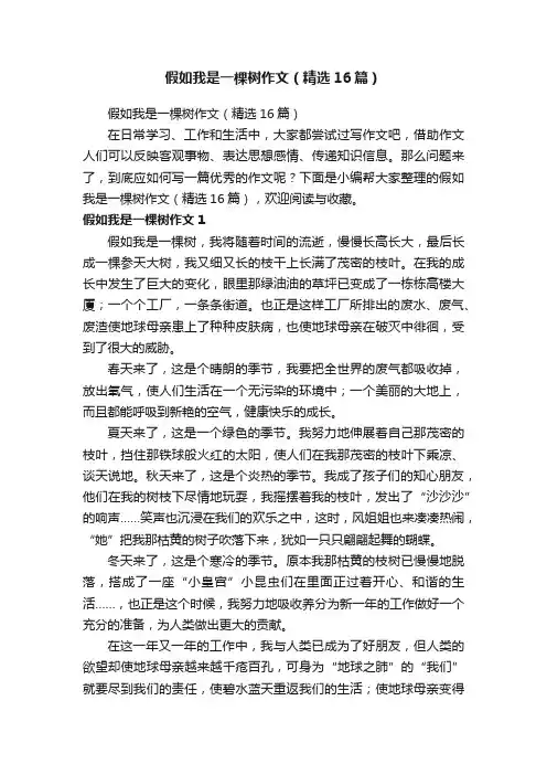 假如我是一棵树作文（精选16篇）