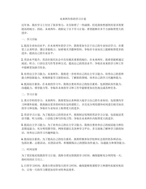 未来两年你的学习计划