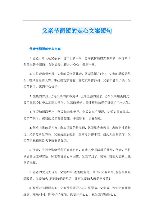 父亲节简短的走心文案短句