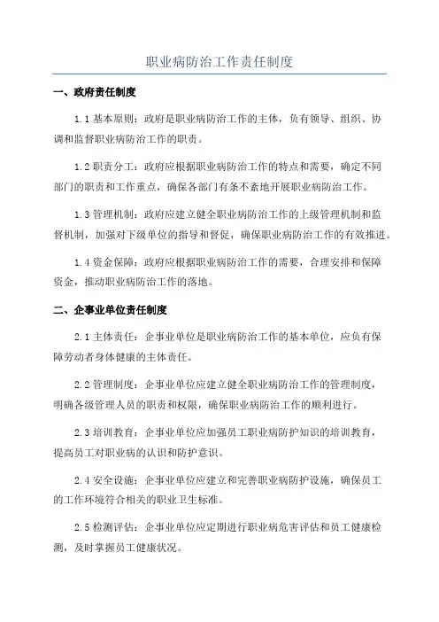 职业病防治工作责任制度