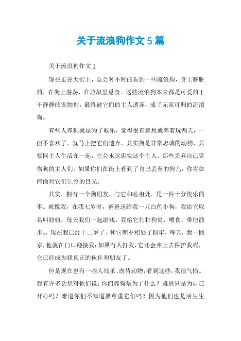 关于流浪狗作文5篇